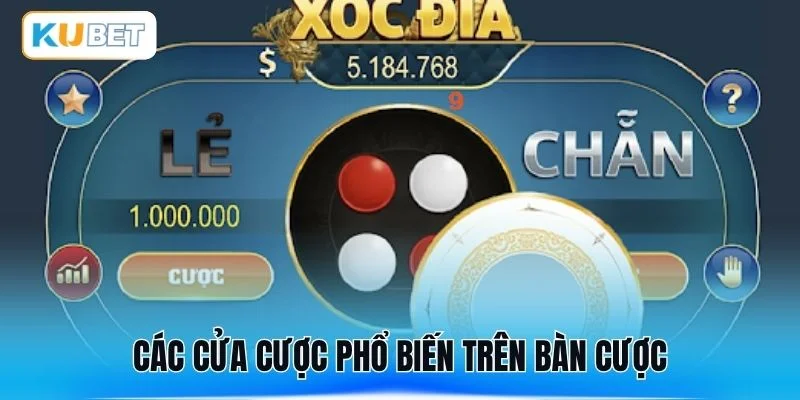 Các cửa cược phổ biến trên bàn cược